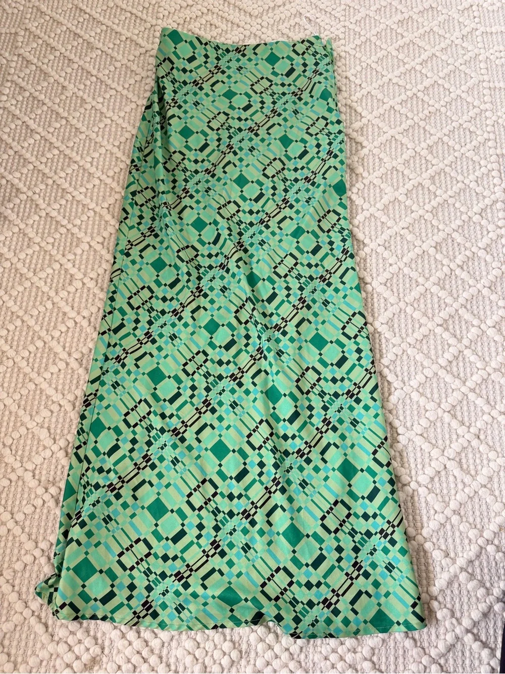 Princess Polly Green Geometric Maxi Skirt